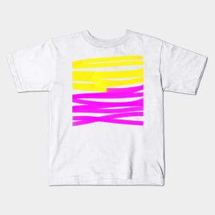 yellow blue pink abstract art Kids T-Shirt
